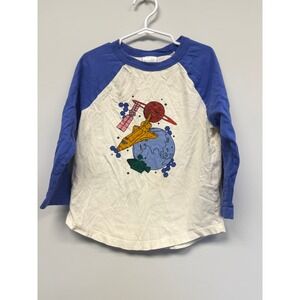 Hanna Andersson Kids Space Shuttle Raglan Long Sleeve Tee Blue White Size US 4